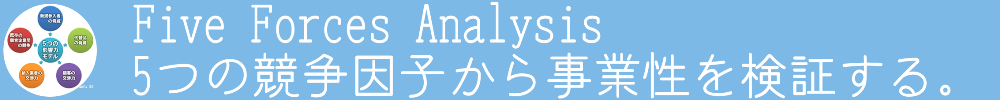 Five Forces Analysis
５つの競争因子から事業性を検証する。